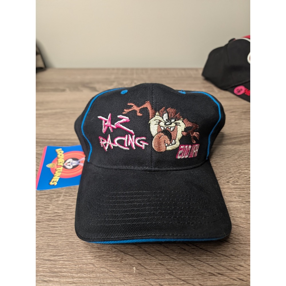 Vintage Taz‎ Racing 200 MPH Hat Looney Tunes Warner Bros NASCAR Black